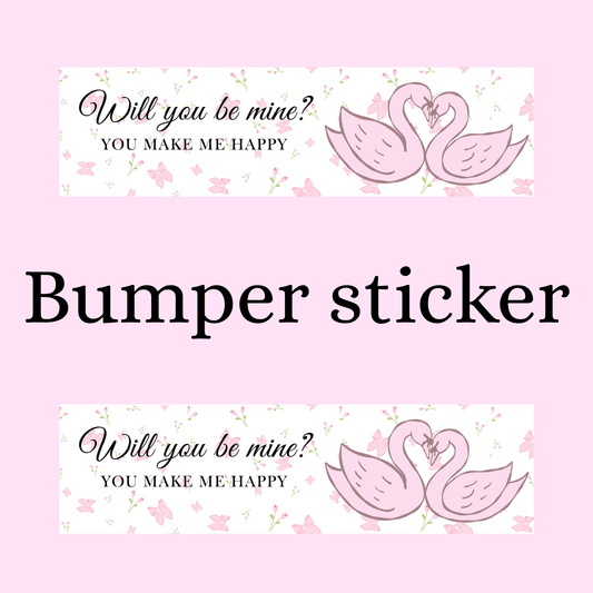 Will you be mine? (ʃƪ˘ﻬ˘) Bumper Sticker - Digital Dolls