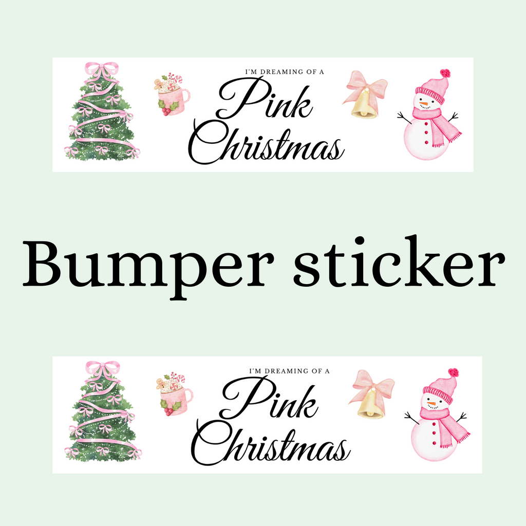 Pink Christmas Bumper Sticker